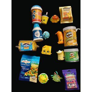 Shopkins Mixed Lot of 8 Figurines Snacks and Foods Original Containers K04 AY
